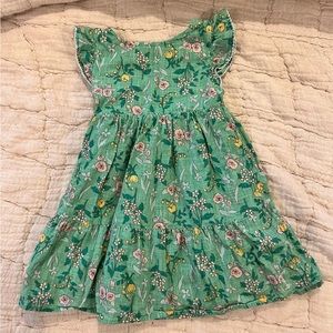 Cat & Jack Green Floral Ruffle Dress
